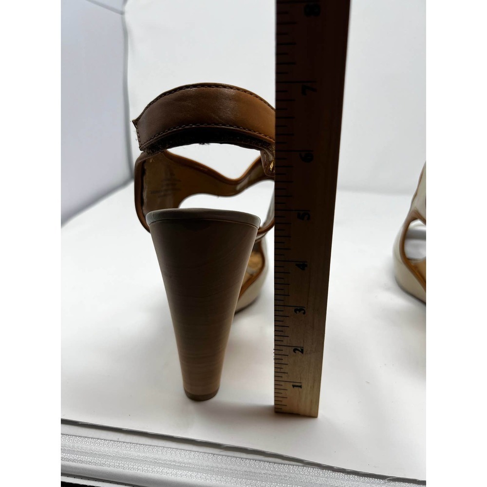 Sam Edelman S-Kendall 47576900 Women's Ecru/Caramel Leather Wedge Sandal US 9.5M - Picture 9 of 10